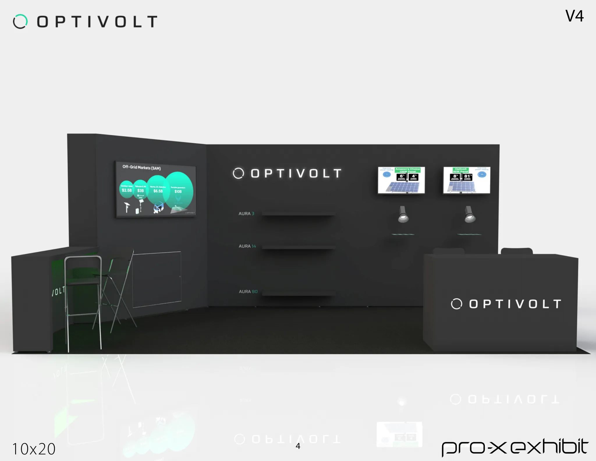 10x20 Perimeter booth design by Pro-X Exhibits
